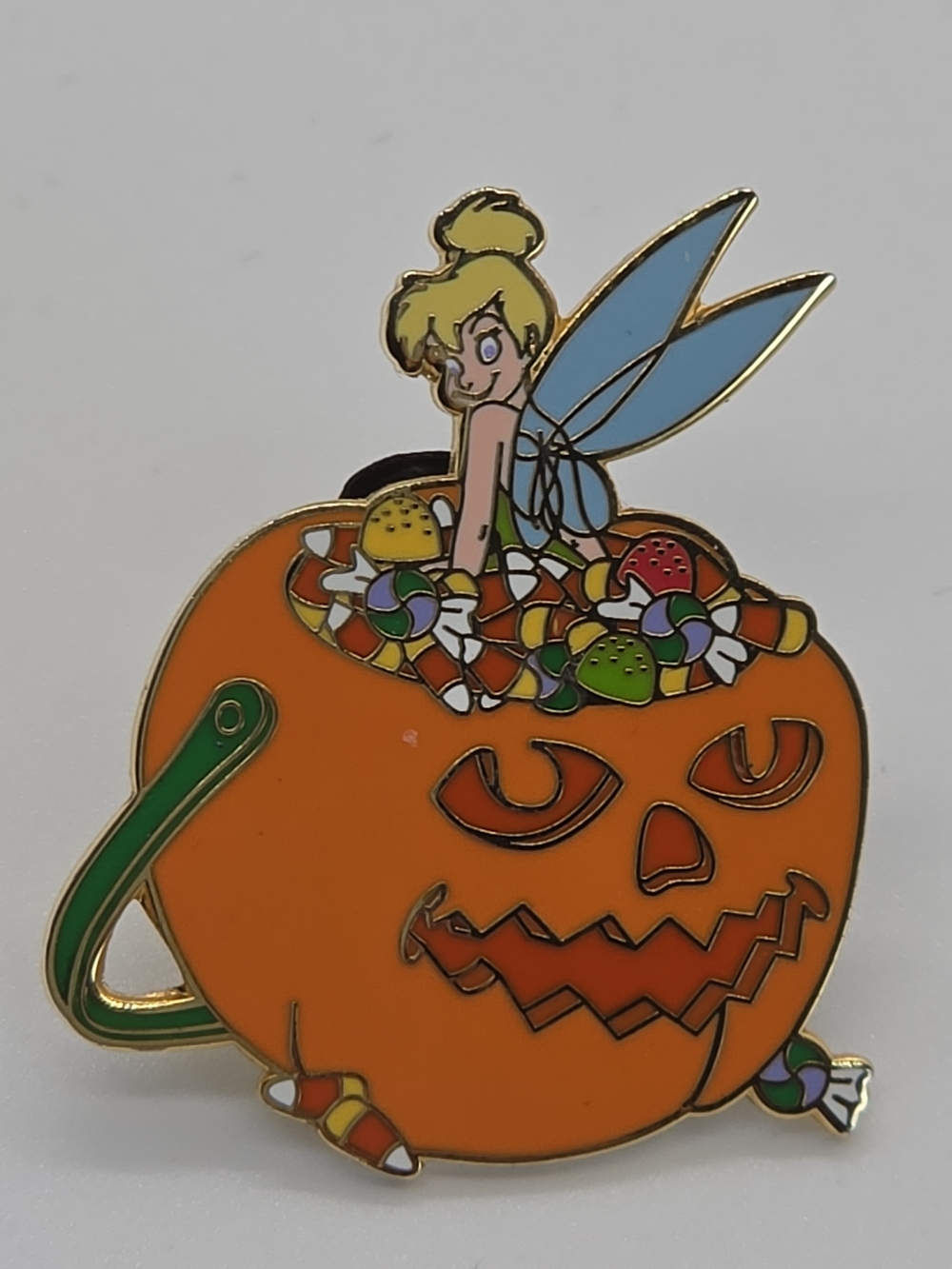 RARE Disney LE 1000 Tinker Bell Halloween Pumpkin Bucket Tombstone Pin 2005